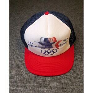Vintage Los Angeles 1984 Olympics Hat Cap Snap Back Mens One Size Red White Blue